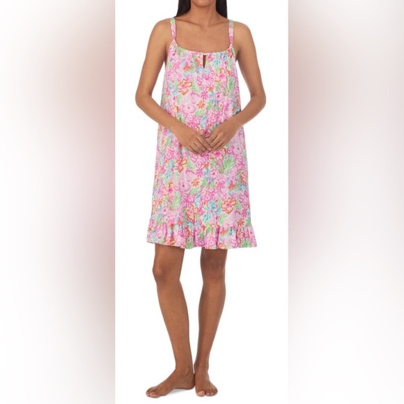 Lauren Ralph Lauren Other - Ralph Lauren size M pink floral ruffled chemise nightgown preppy fairy cottage